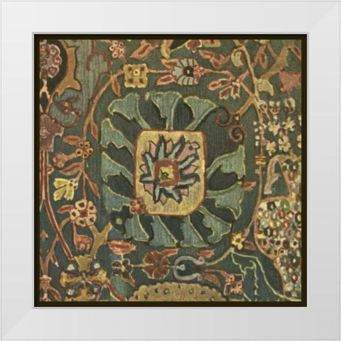 Persian Carpet II White Modern Wood Framed Art Print by Vision Studio