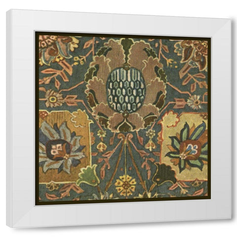 Persian Carpet IV White Modern Wood Framed Art Print by Vision Studio