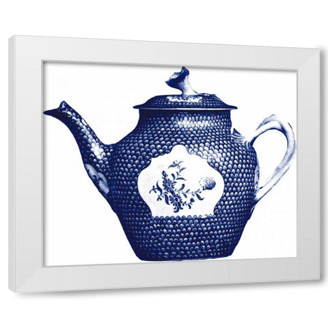 Manor Porcelain in Blue I White Modern Wood Framed Art Print by Ridgefield