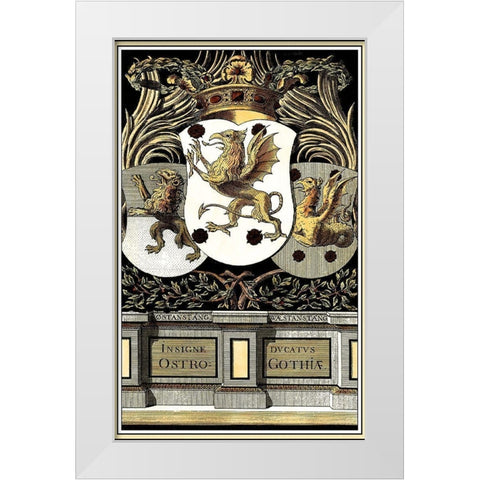 Family Crest II White Modern Wood Framed Art Print by Vision Studio