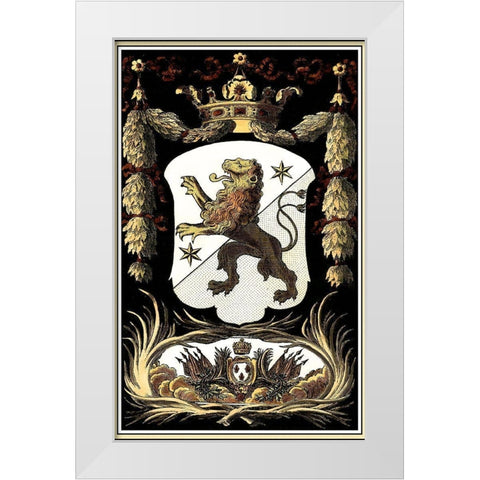 Family Crest III White Modern Wood Framed Art Print by Vision Studio