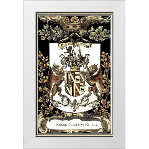 Family Crest IV White Modern Wood Framed Art Print by Vision Studio