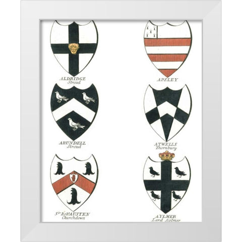 Coat of Arms IV White Modern Wood Framed Art Print by Catton