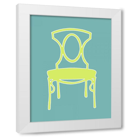 Small Graphic Chair I White Modern Wood Framed Art Print by Zarris, Chariklia