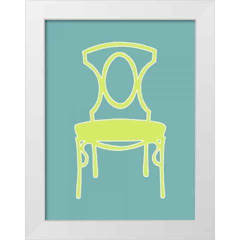 Small Graphic Chair I White Modern Wood Framed Art Print by Zarris, Chariklia