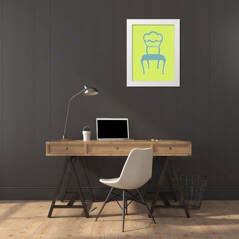 Small Graphic Chair IV White Modern Wood Framed Art Print by Zarris, Chariklia