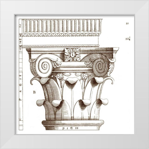 Small Corinthian Detail I White Modern Wood Framed Art Print by Vision Studio