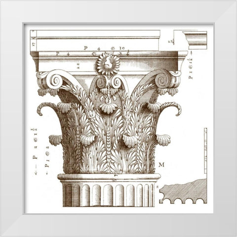 Small Corinthian Detail II White Modern Wood Framed Art Print by Vision Studio