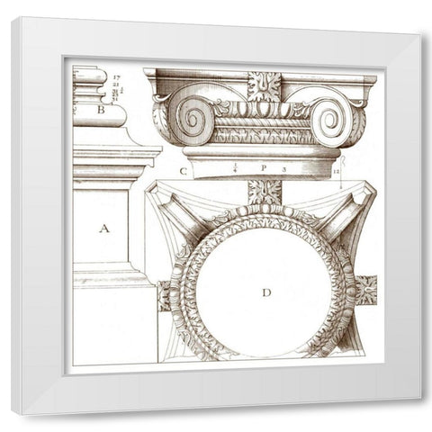 Small Corinthian Detail IV White Modern Wood Framed Art Print by Vision Studio
