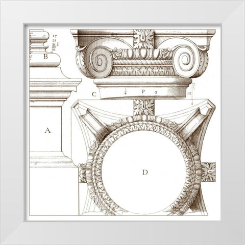Small Corinthian Detail IV White Modern Wood Framed Art Print by Vision Studio