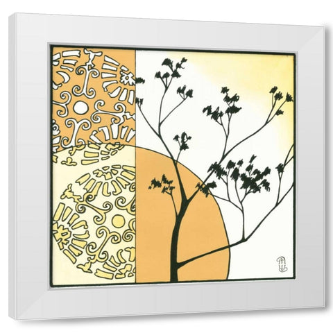 Kimono Garden I White Modern Wood Framed Art Print by Meagher, Megan