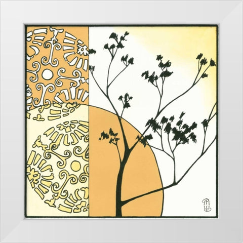 Kimono Garden I White Modern Wood Framed Art Print by Meagher, Megan