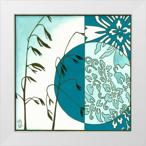 Kimono Garden III White Modern Wood Framed Art Print by Meagher, Megan