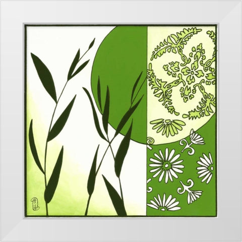 Kimono Garden IV White Modern Wood Framed Art Print by Meagher, Megan