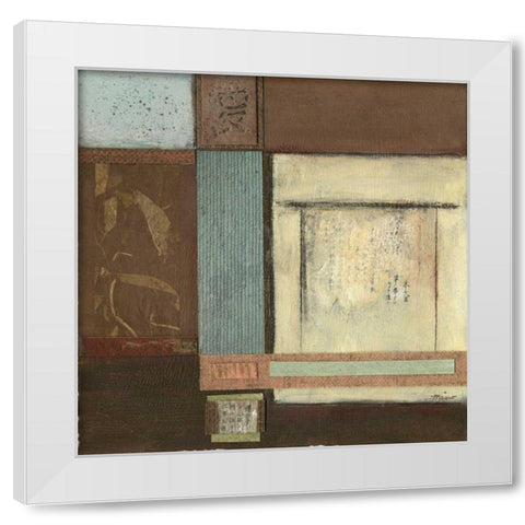 Chinese Scroll in Blue IV White Modern Wood Framed Art Print by Mauro