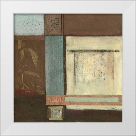 Chinese Scroll in Blue IV White Modern Wood Framed Art Print by Mauro