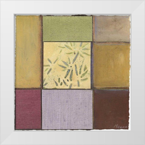 Bamboo in Plum White Modern Wood Framed Art Print by Mauro