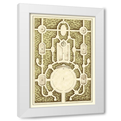 Small Garden Maze I White Modern Wood Framed Art Print by Blondel, J.F.