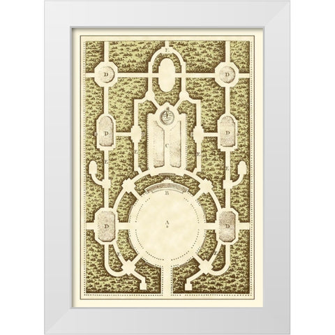 Small Garden Maze I White Modern Wood Framed Art Print by Blondel, J.F.