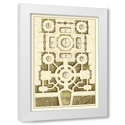 Small Garden Maze III White Modern Wood Framed Art Print by Blondel, J.F.