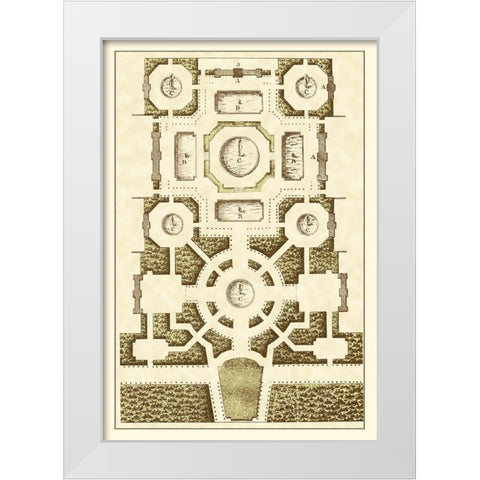 Small Garden Maze III White Modern Wood Framed Art Print by Blondel, J.F.