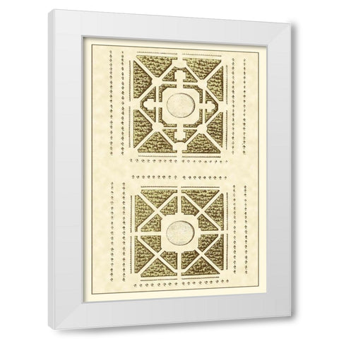 Small Garden Maze IV White Modern Wood Framed Art Print by Blondel, J.F.