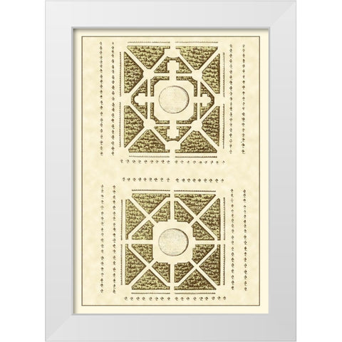 Small Garden Maze IV White Modern Wood Framed Art Print by Blondel, J.F.