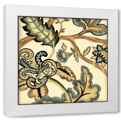 Small Jacobean Tile II White Modern Wood Framed Art Print by Zarris, Chariklia