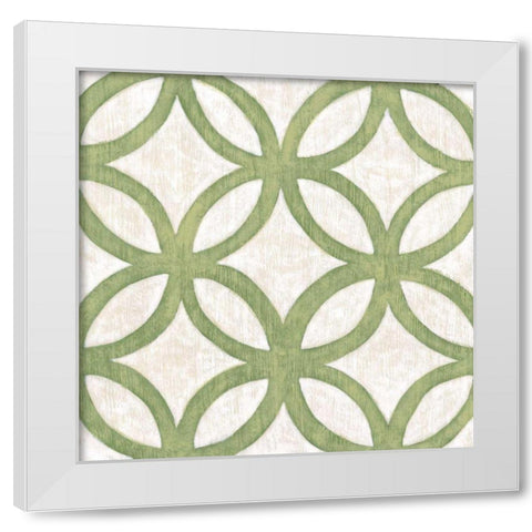 Garden Tile III White Modern Wood Framed Art Print by Zarris, Chariklia