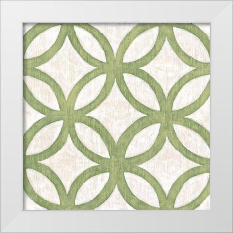 Garden Tile III White Modern Wood Framed Art Print by Zarris, Chariklia