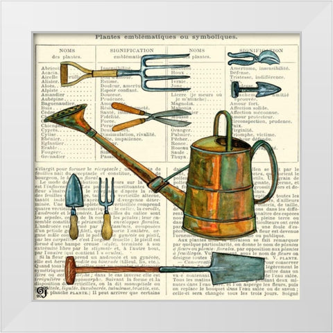 Garden Can White Modern Wood Framed Art Print by Joyner, Ginny