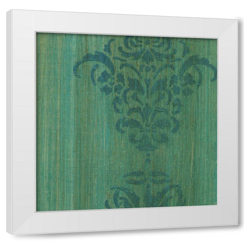 Verdigris Damask II White Modern Wood Framed Art Print by Holland, J.
