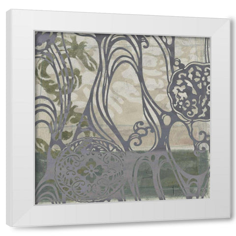 Small Medallions and Damask III White Modern Wood Framed Art Print by Goldberger, Jennifer