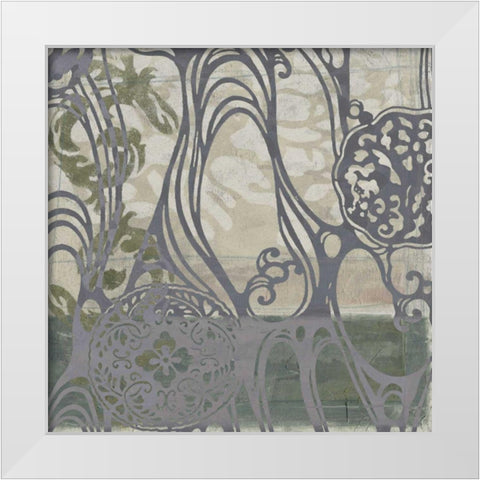 Small Medallions and Damask III White Modern Wood Framed Art Print by Goldberger, Jennifer