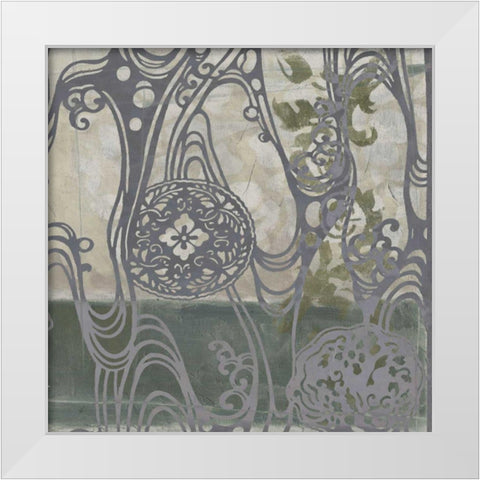 Small Medallions and Damask IV White Modern Wood Framed Art Print by Goldberger, Jennifer