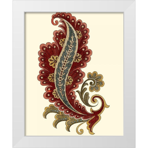 Jacobean Leaf I White Modern Wood Framed Art Print by Vision Studio