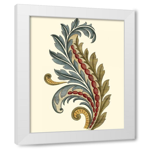 Jacobean Leaf III White Modern Wood Framed Art Print by Vision Studio