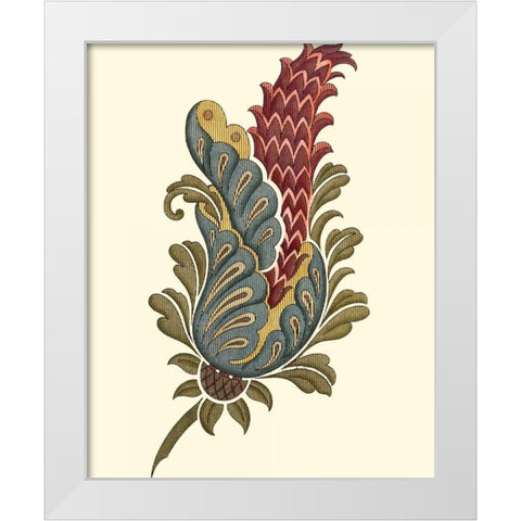 Jacobean Leaf IV White Modern Wood Framed Art Print by Vision Studio