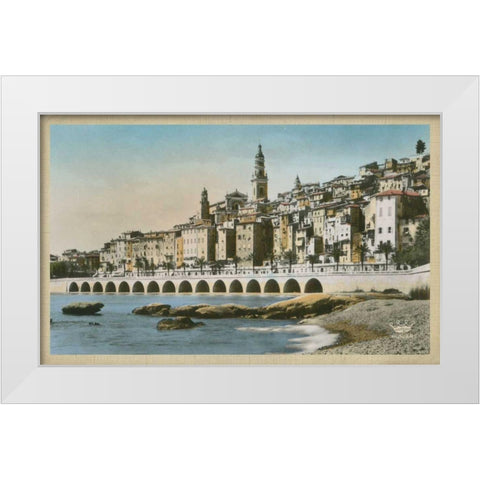 The Cote dAzur I White Modern Wood Framed Art Print by Unknown