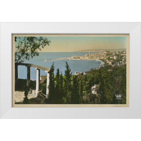 The Cote dAzur II White Modern Wood Framed Art Print by Unknown
