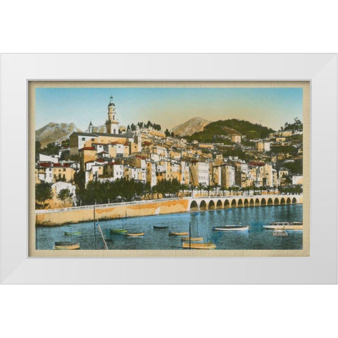 The Cote dAzur III White Modern Wood Framed Art Print by Unknown