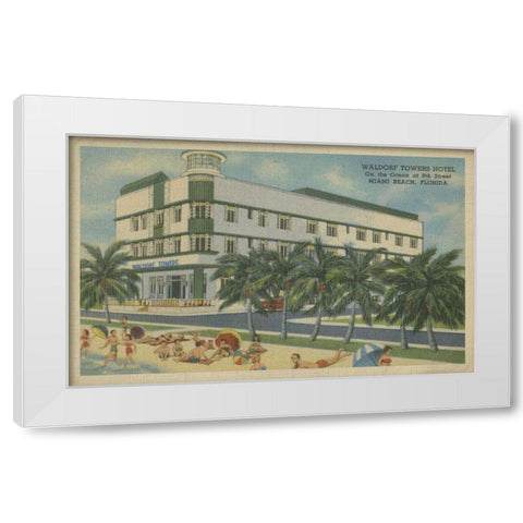 Miami Beach V White Modern Wood Framed Art Print by Unknown