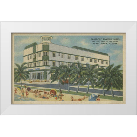 Miami Beach V White Modern Wood Framed Art Print by Unknown