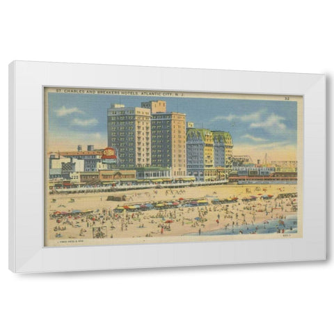 Atlantic City, NJ- V White Modern Wood Framed Art Print by Unknown