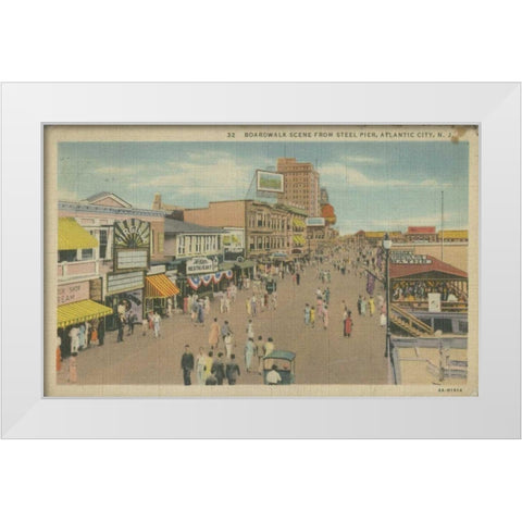 Atlantic City, NJ- VI White Modern Wood Framed Art Print by Unknown