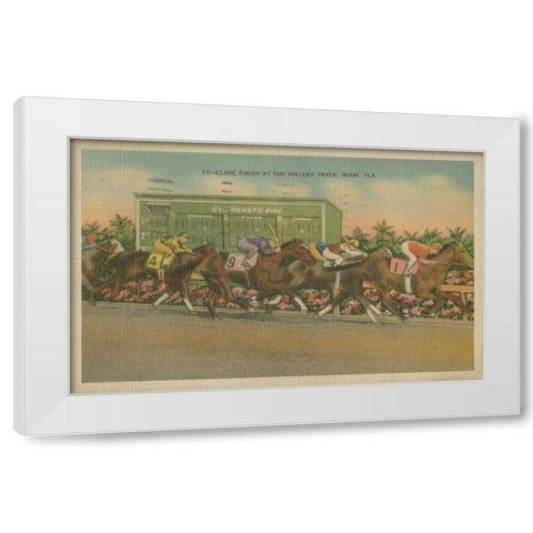 Close Finish White Modern Wood Framed Art Print by Unknown