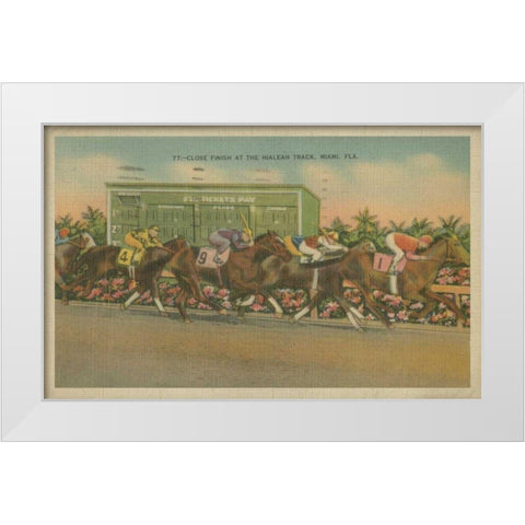 Close Finish White Modern Wood Framed Art Print by Unknown