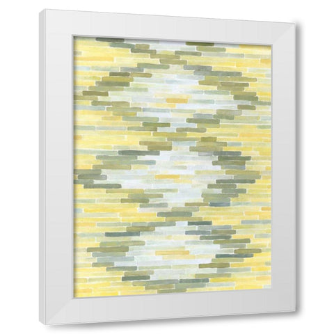 Green and Yellow Reflection I White Modern Wood Framed Art Print by Meagher, Megan