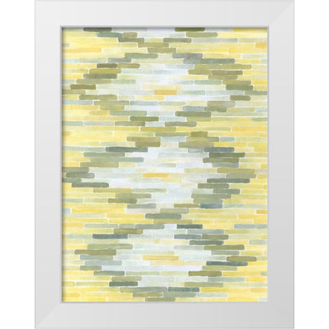 Green and Yellow Reflection I White Modern Wood Framed Art Print by Meagher, Megan