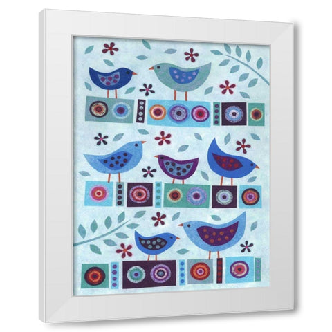 All in a Row White Modern Wood Framed Art Print by Conway, Kim